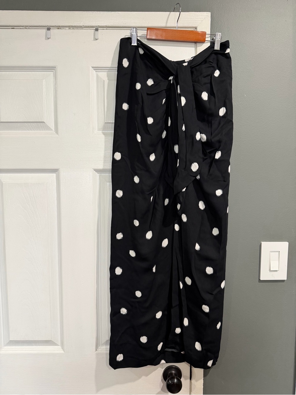 Zara Black Skirt with White Polka Dot Accent